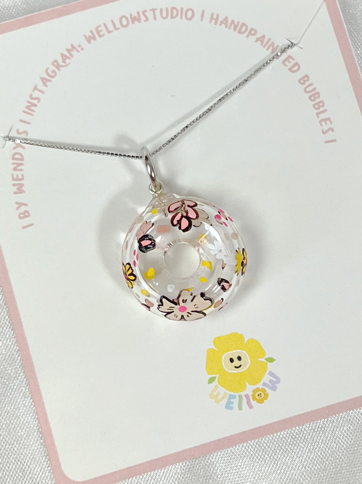 Spring Donut Floral Necklace (925 Silver)