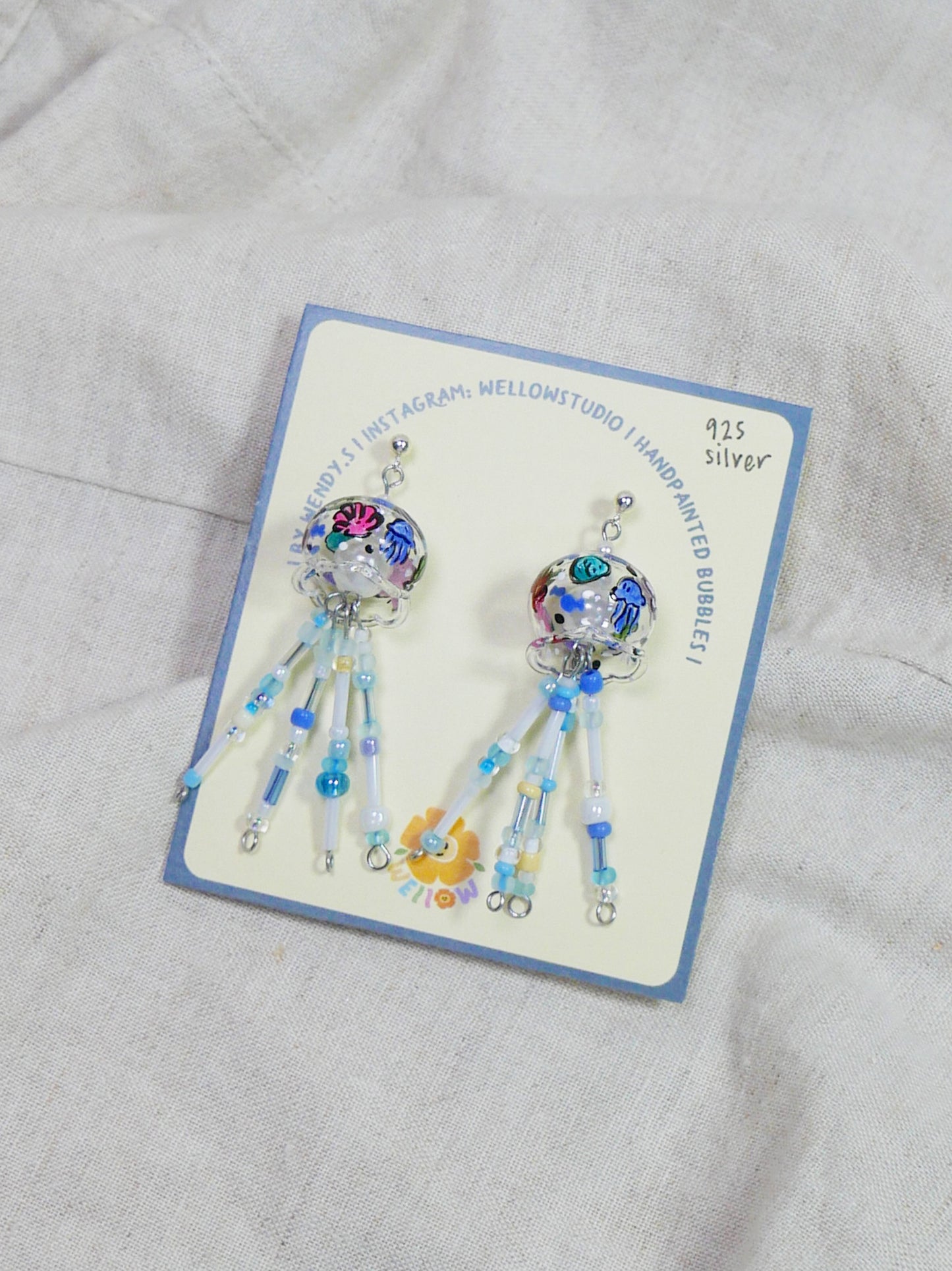 Ocean Jellyfish (925 Silver ball studs)