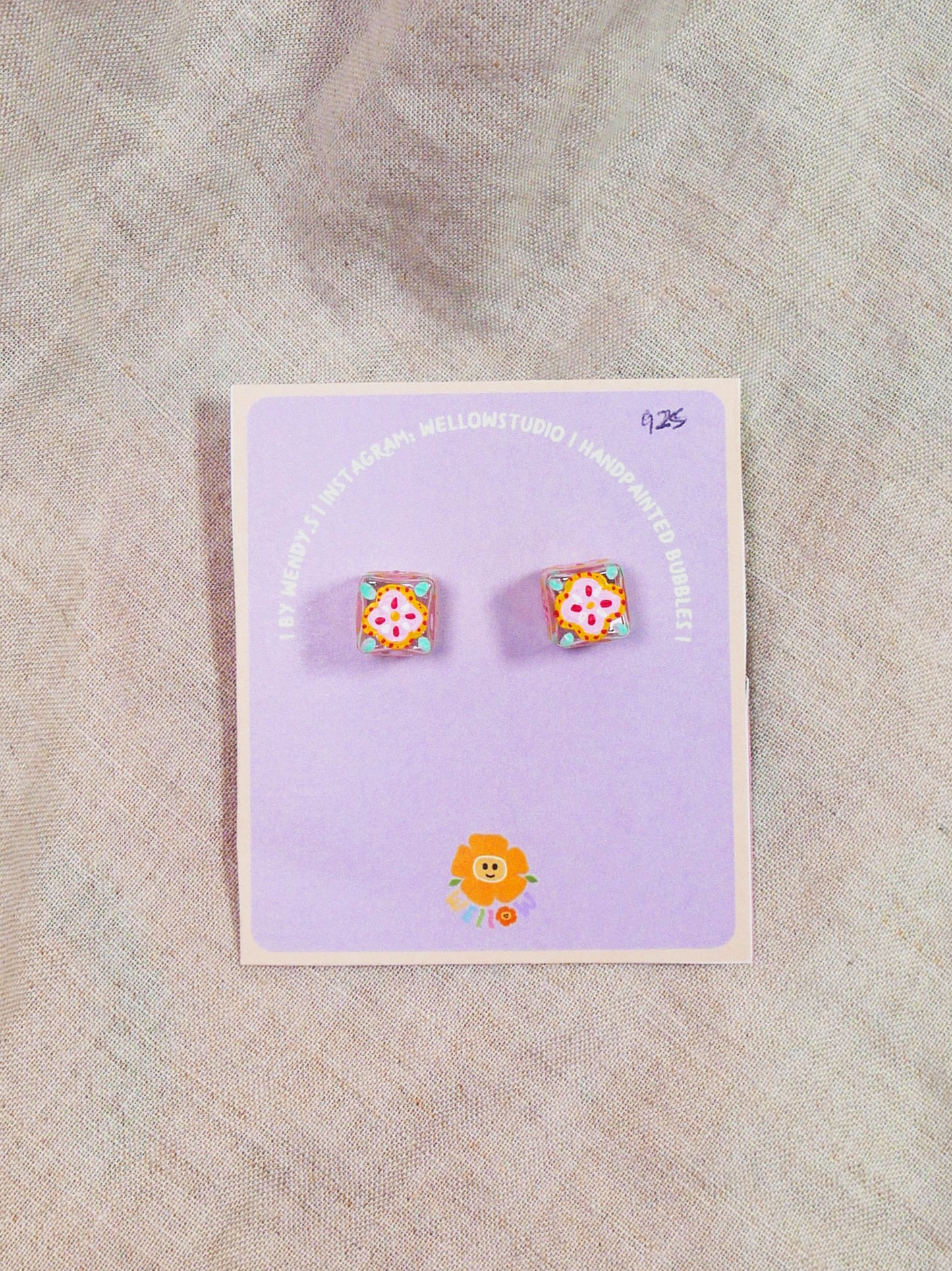 Pastel Square Tile Studs (925 Silver)