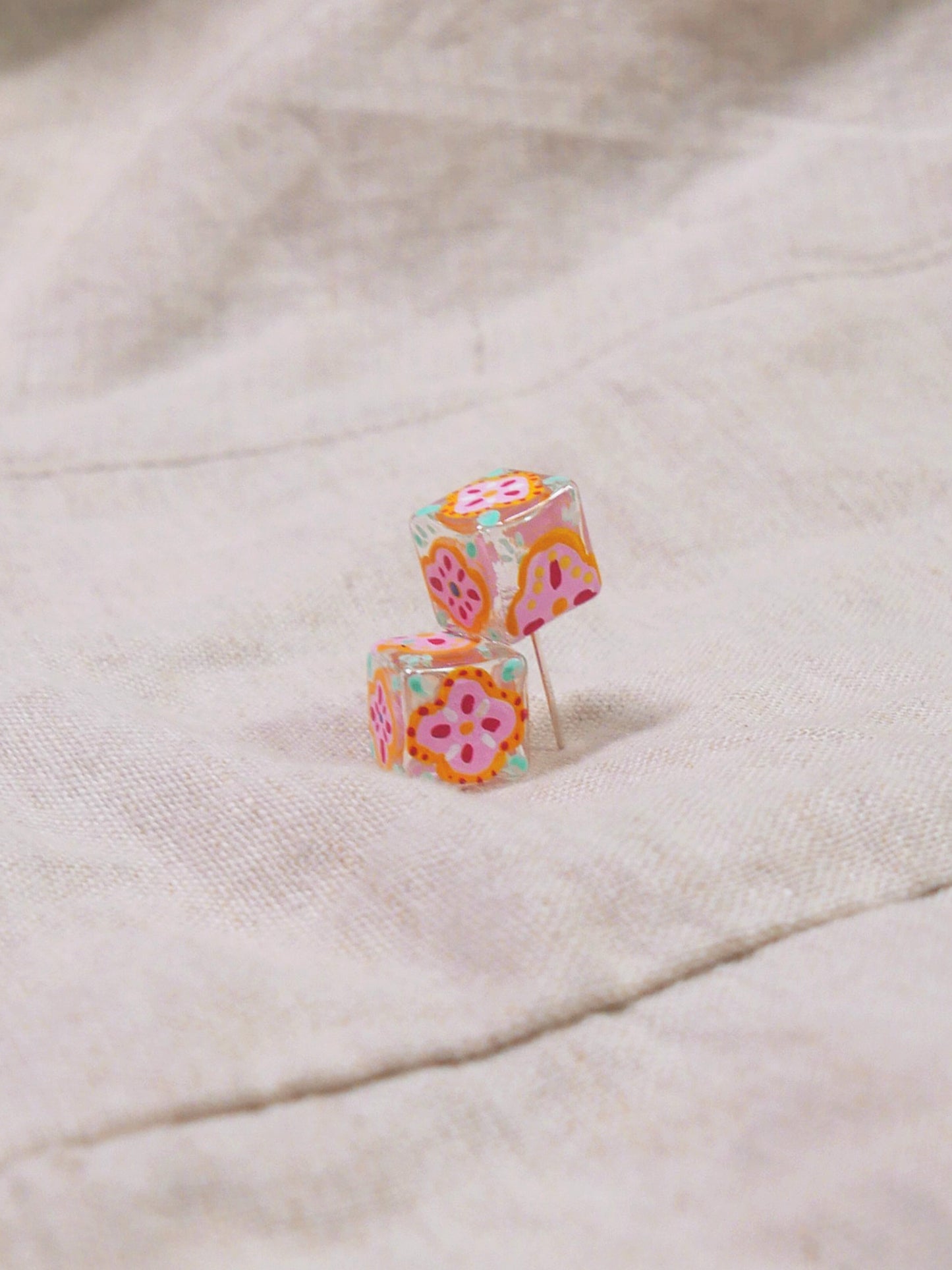 Pastel Square Tile Studs (925 Silver)