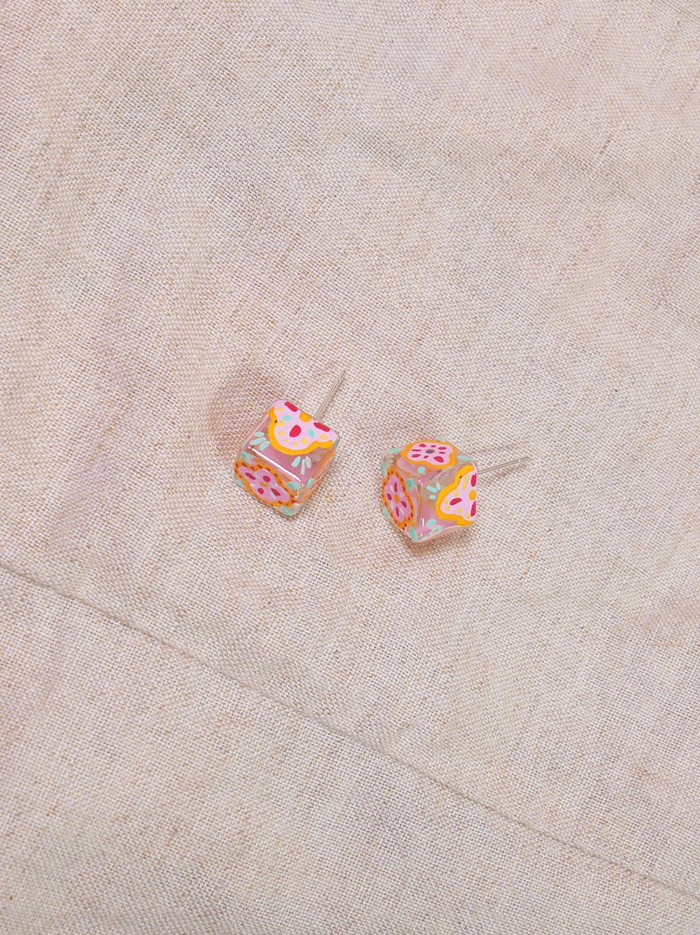 Pastel Square Tile Studs (925 Silver)