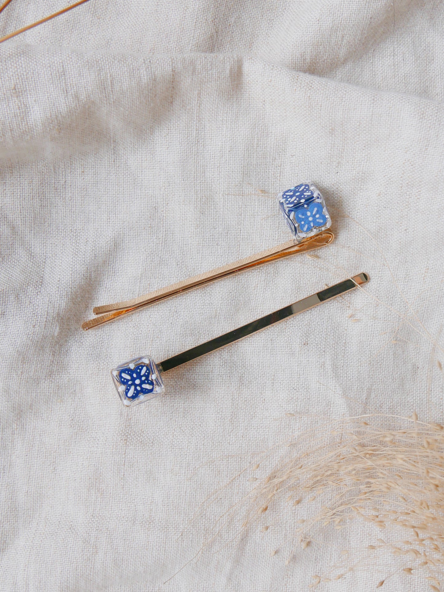 Peranakan Blue Tiles Hair pins (2pcs in a set)