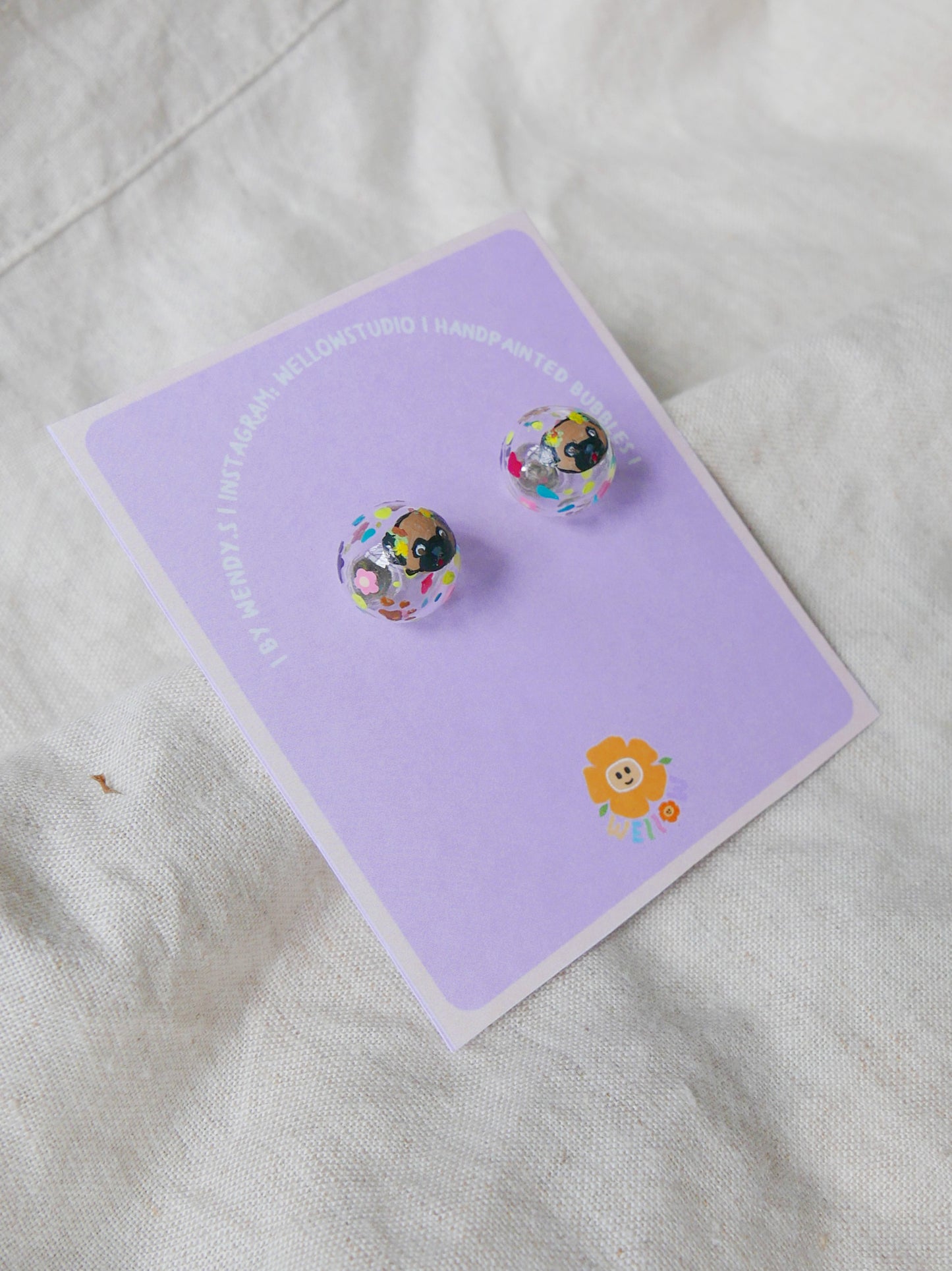 Pug Earrings Studs