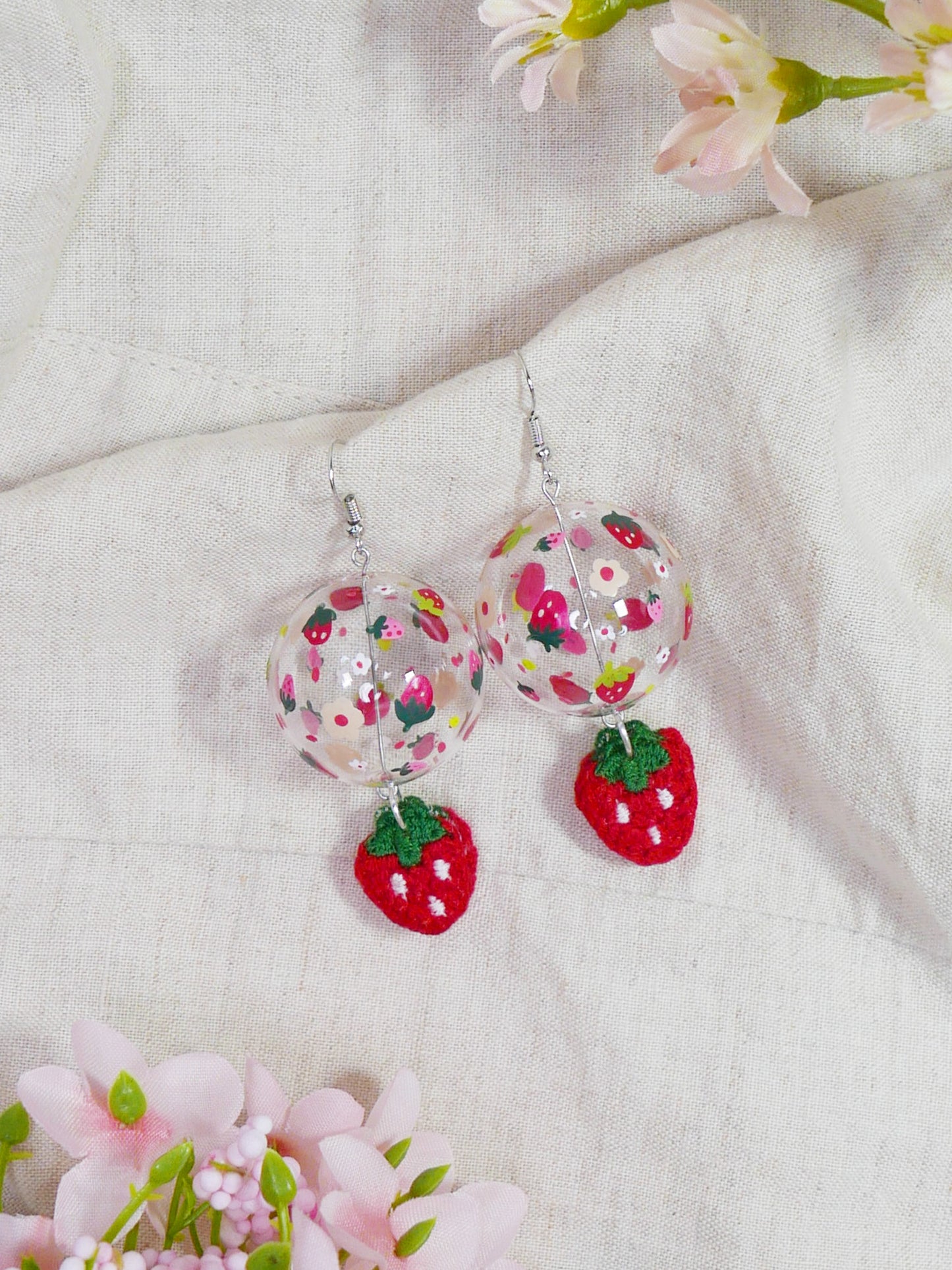 Large Strawberry Earrings