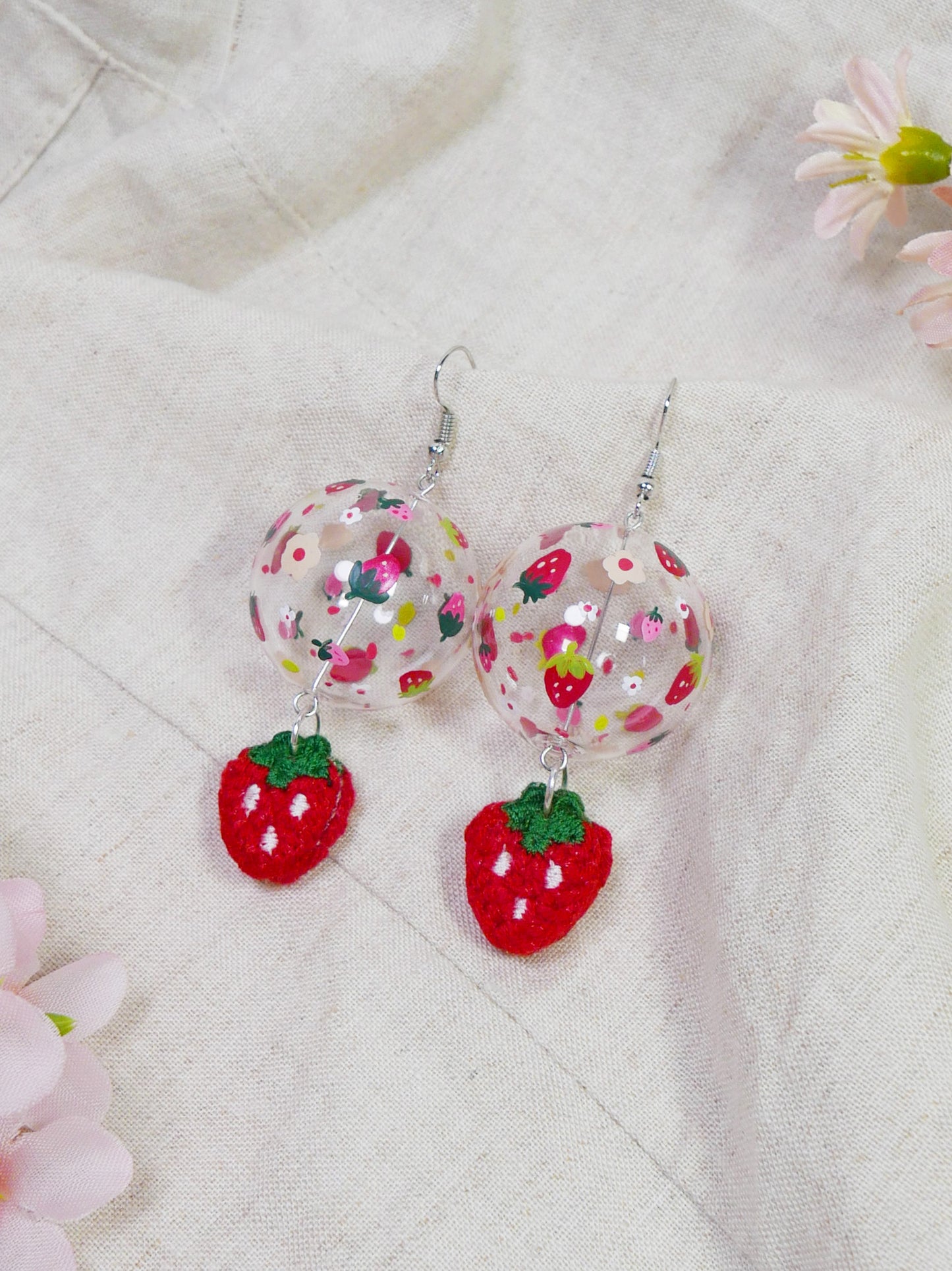 Large Strawberry Earrings