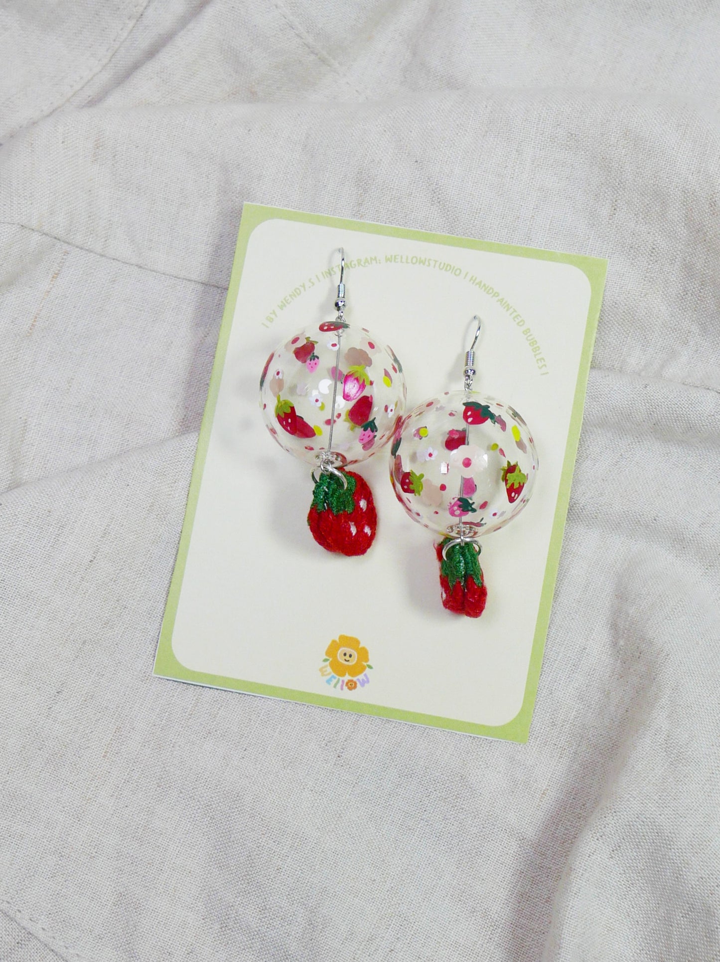 Large Strawberry Earrings