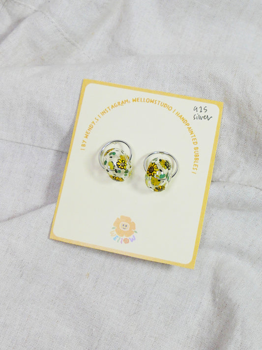 Sunflower Ring Studs (925 silver)