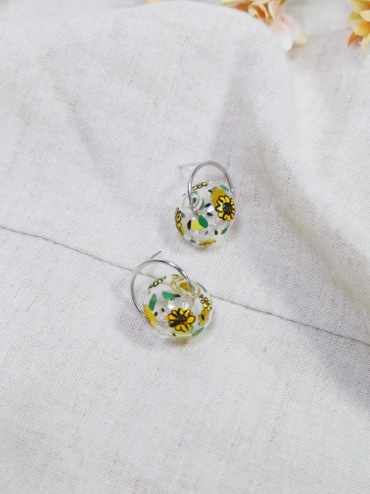 Sunflower Ring Studs (925 silver)