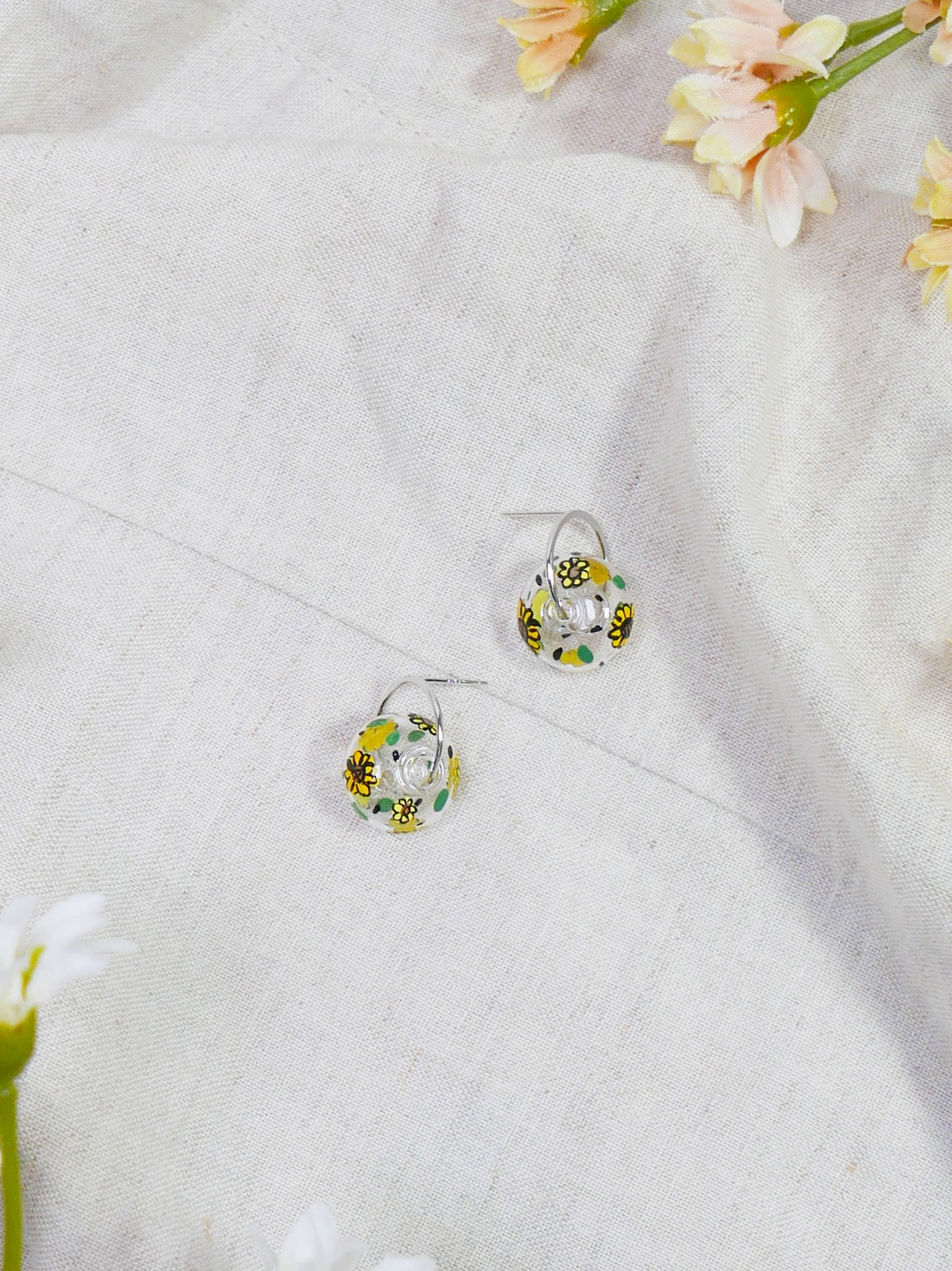 Sunflower Ring Studs (925 silver)