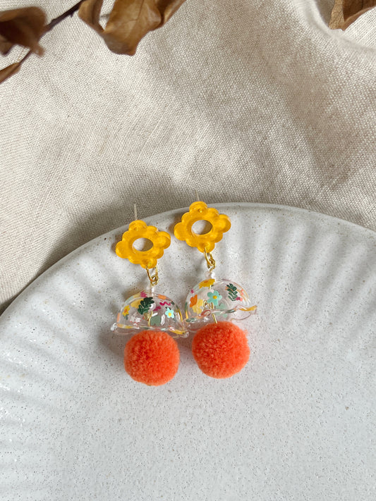 Warm Floral Jellyfish Earrings