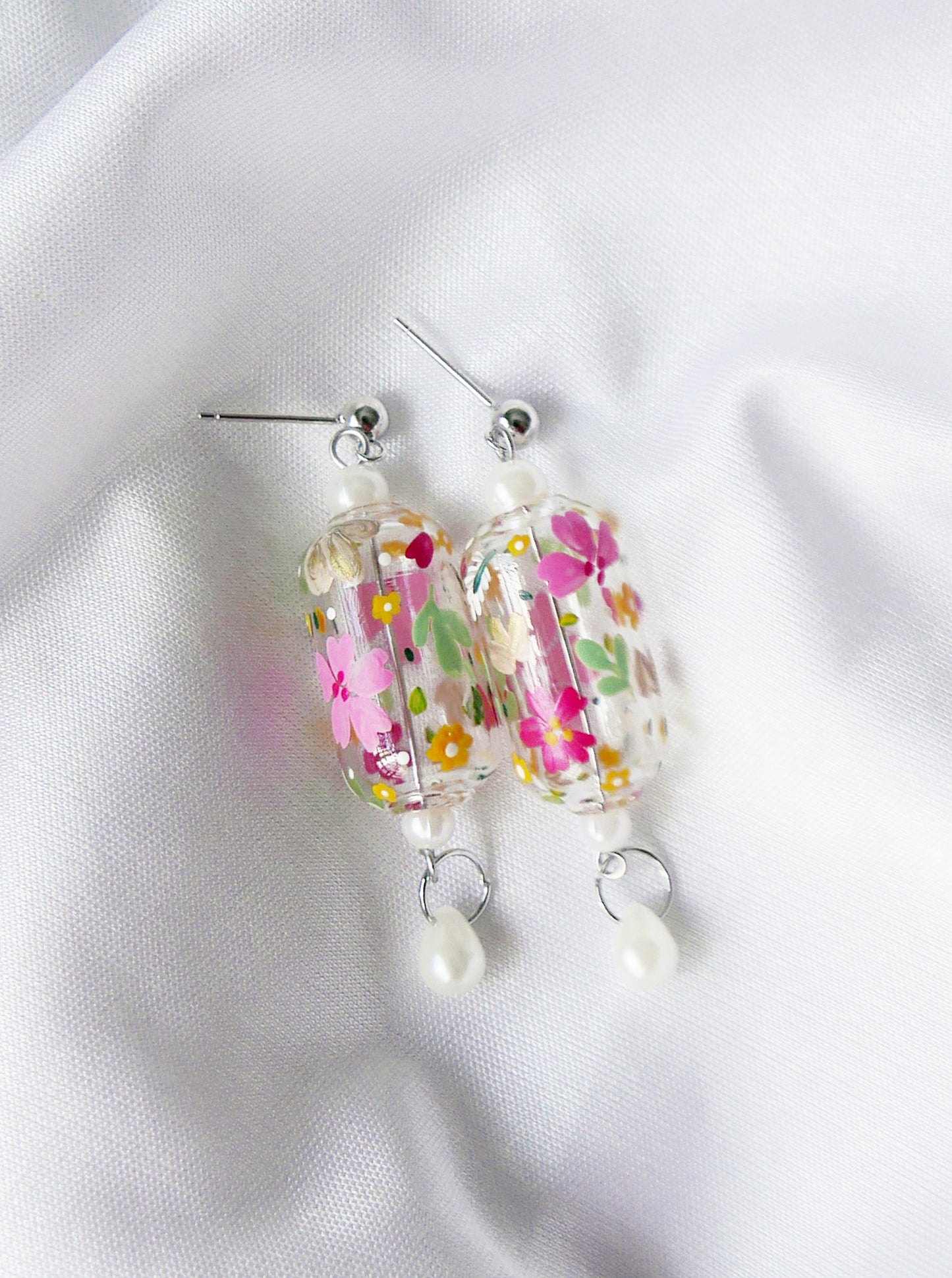 Fuchsia Blooming Earrings (925 silver)