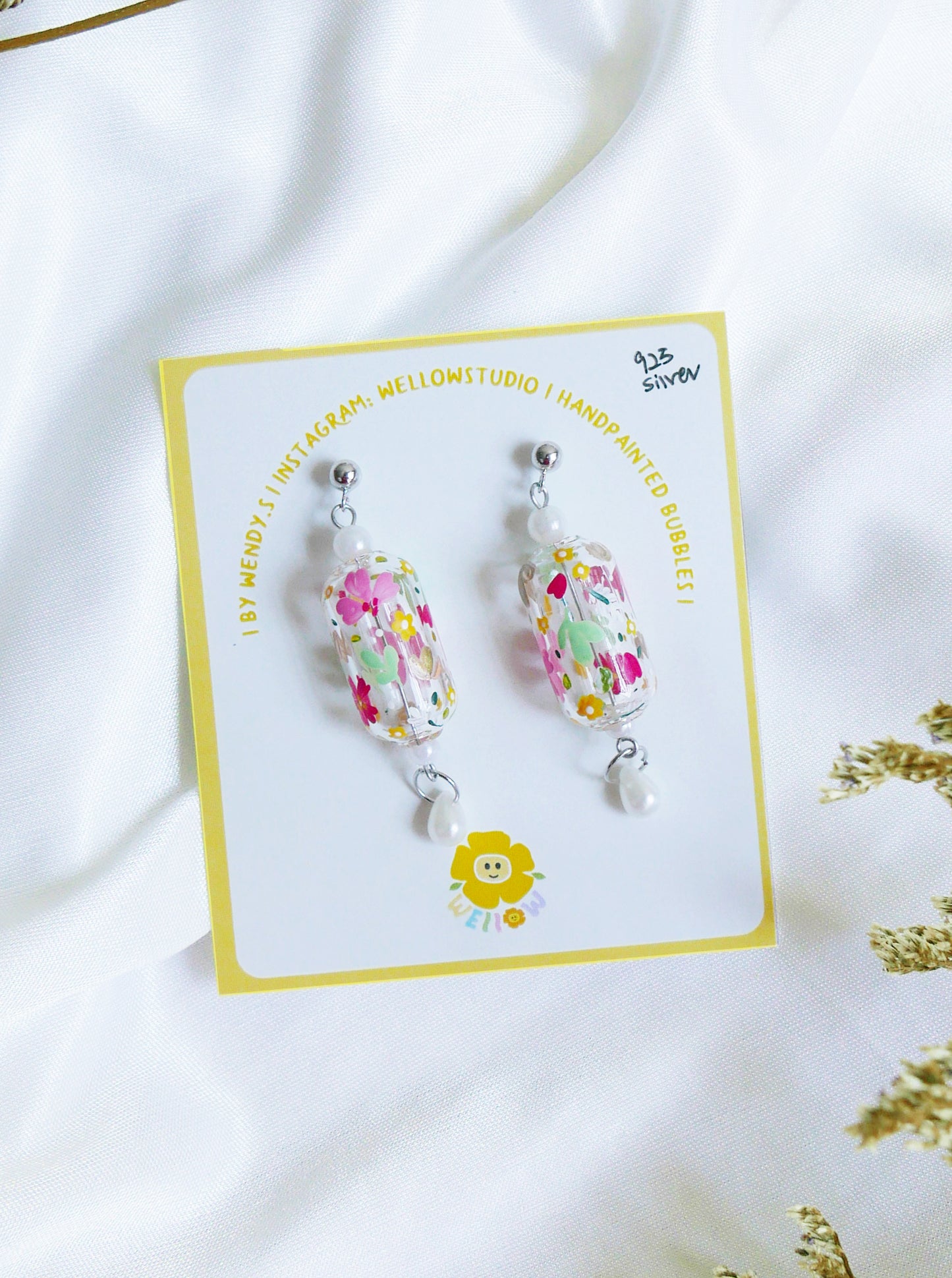 Fuchsia Blooming Earrings (925 silver)
