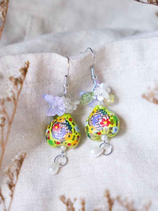 Mini Vase Pop Earrings (lime green)