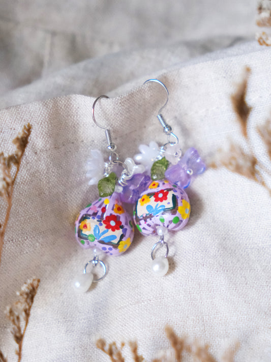 Mini Vase Pop Earrings (purple)