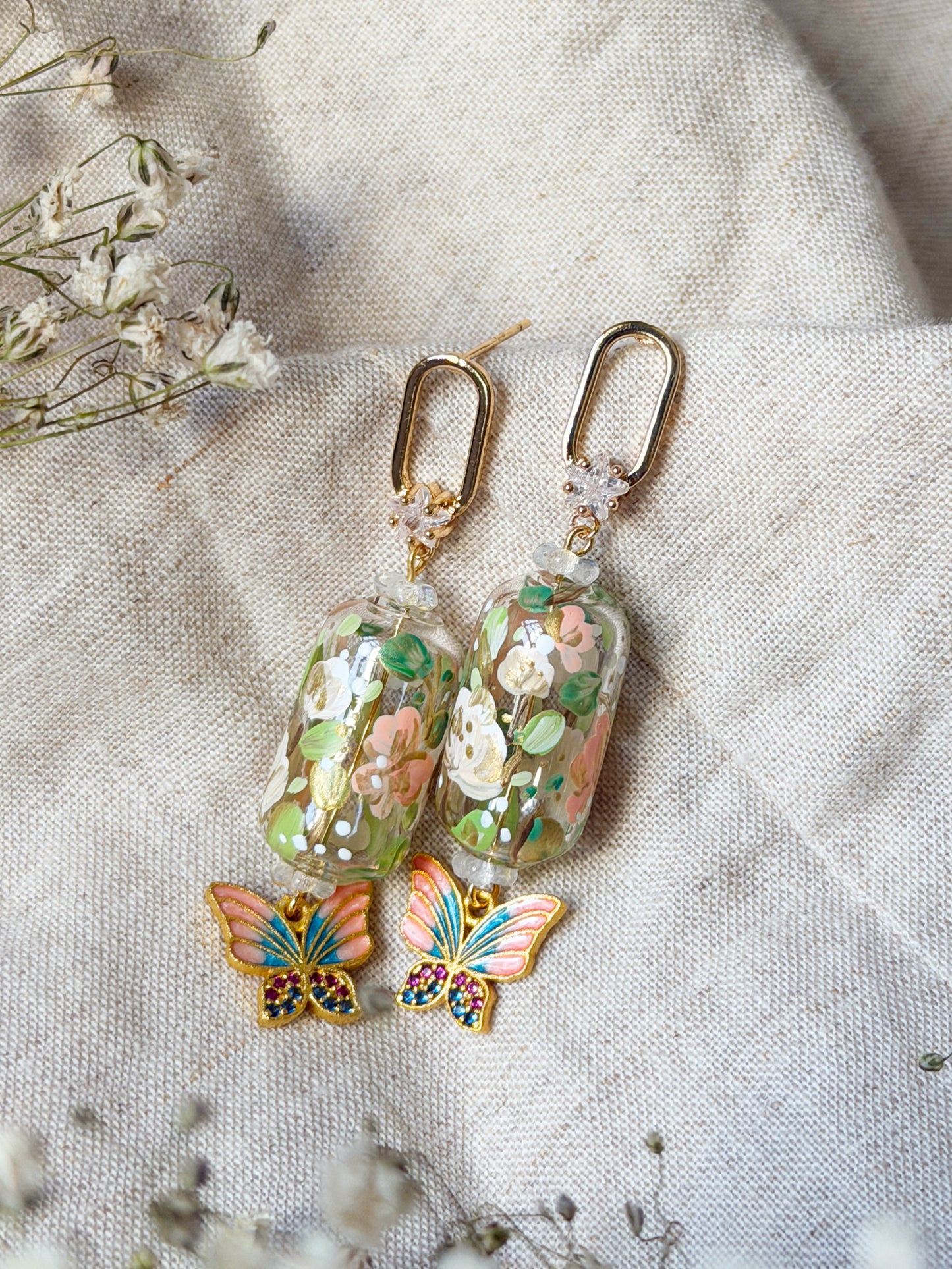 Oriental Spring with Pink Butterfly (925 silver)