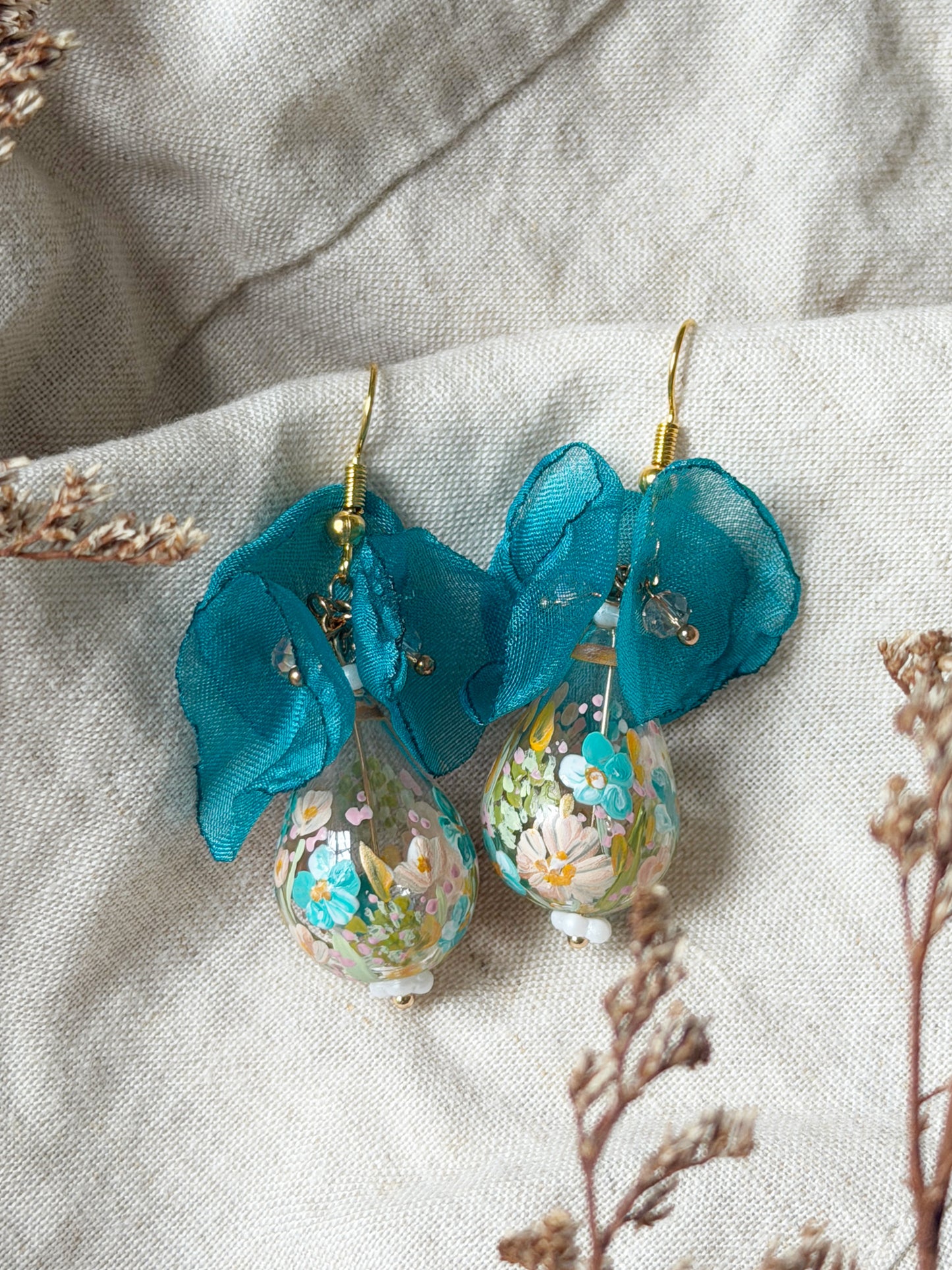 Teal Blossom Dangling