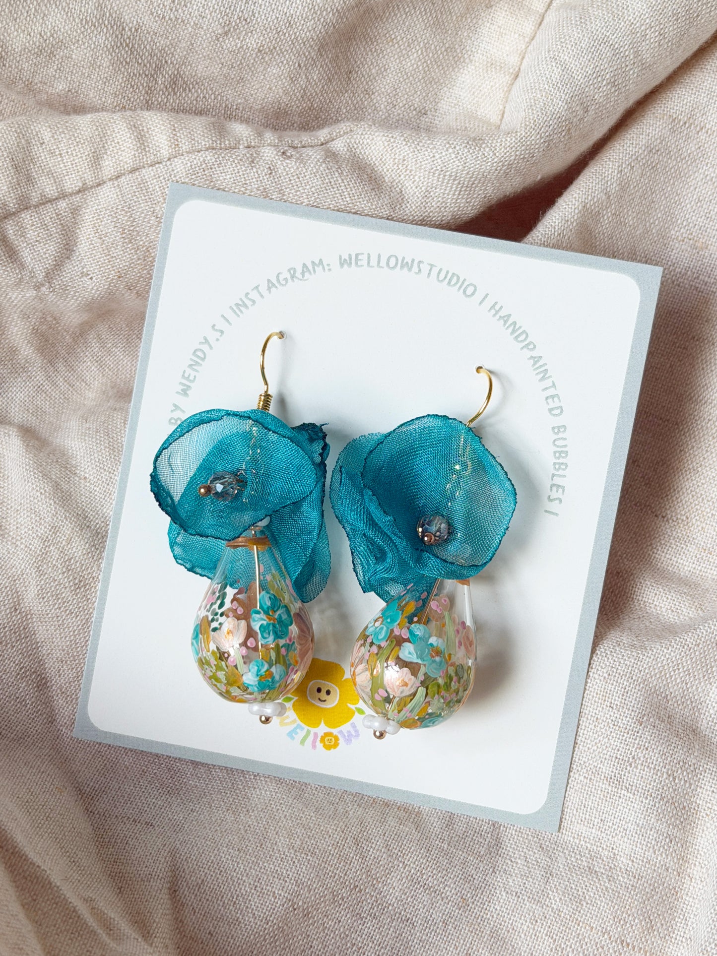Teal Blossom Dangling