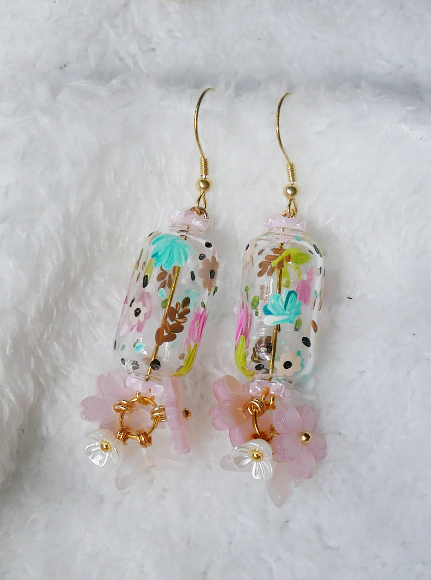 Turpink floral Earrings (925 silver)