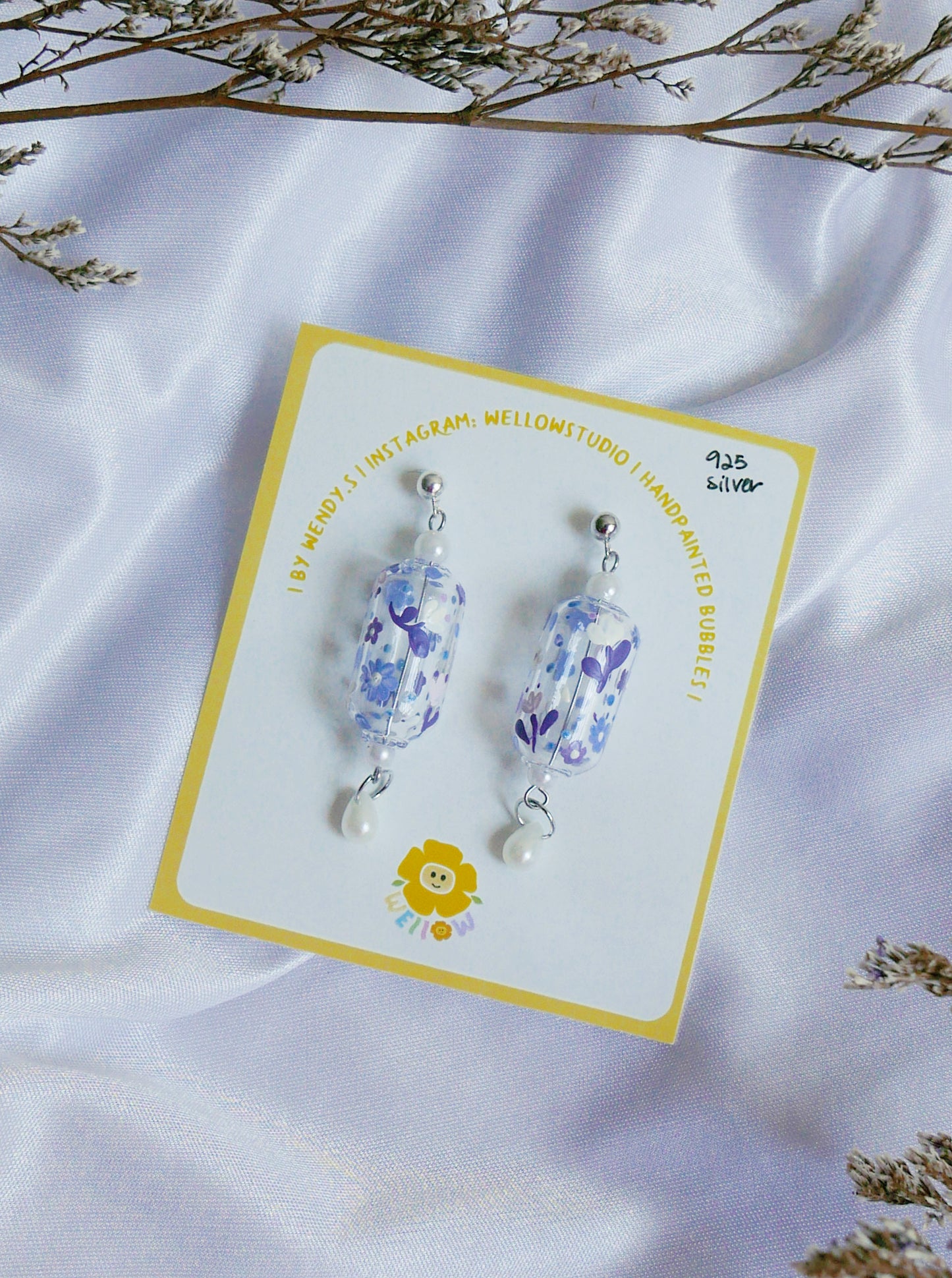 Lilac Blooming Earrings (925 silver)
