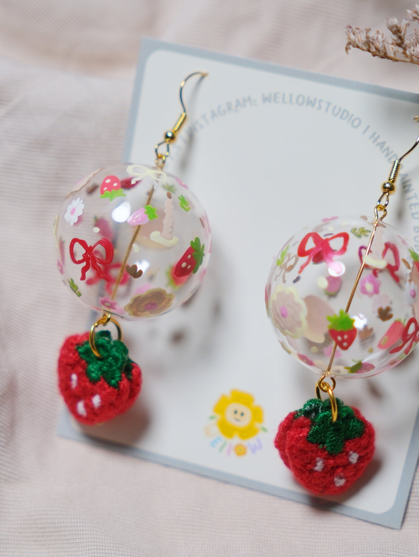 Large Strawberry Earrings