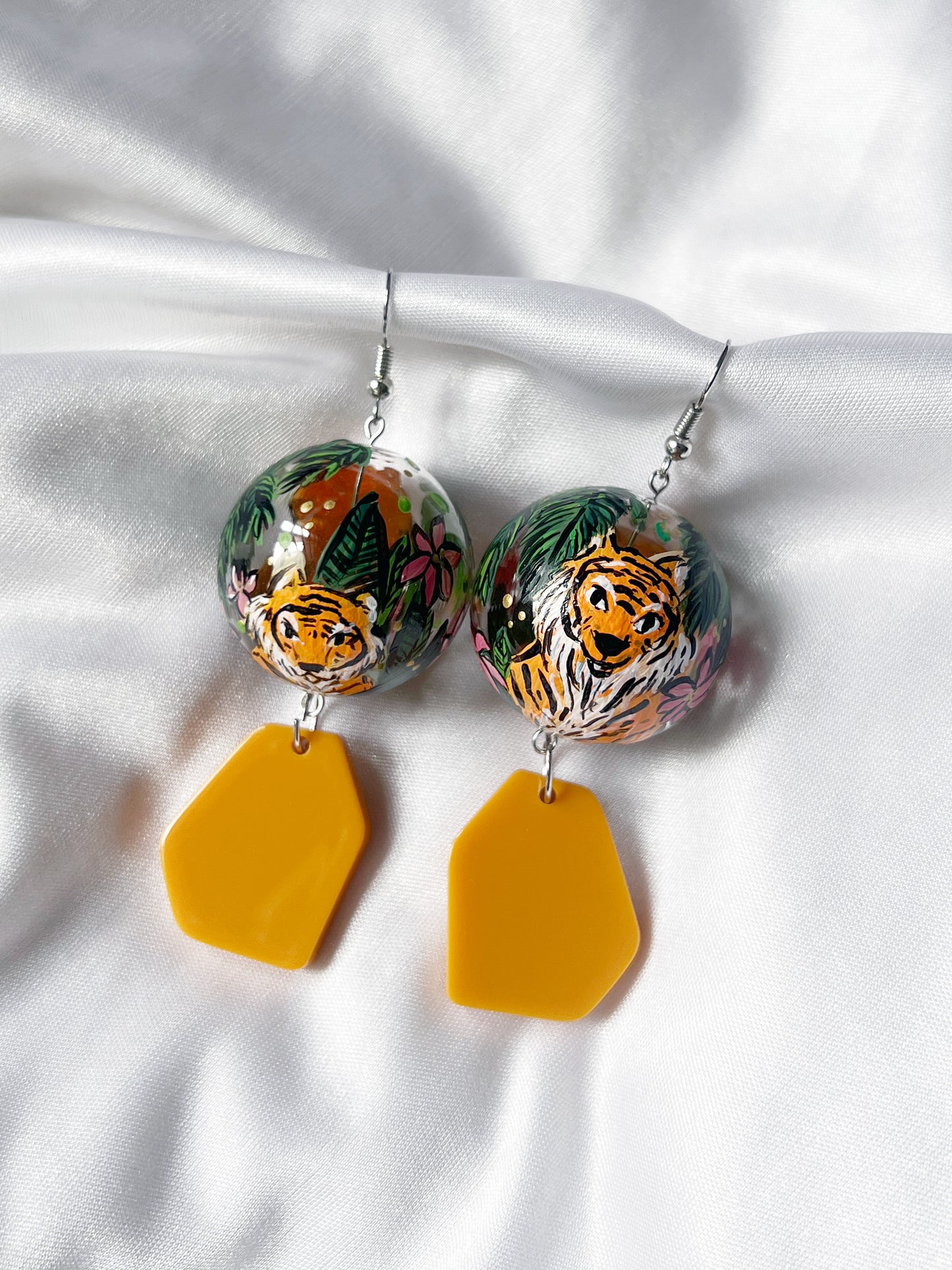 Tiger Dangling Earrings