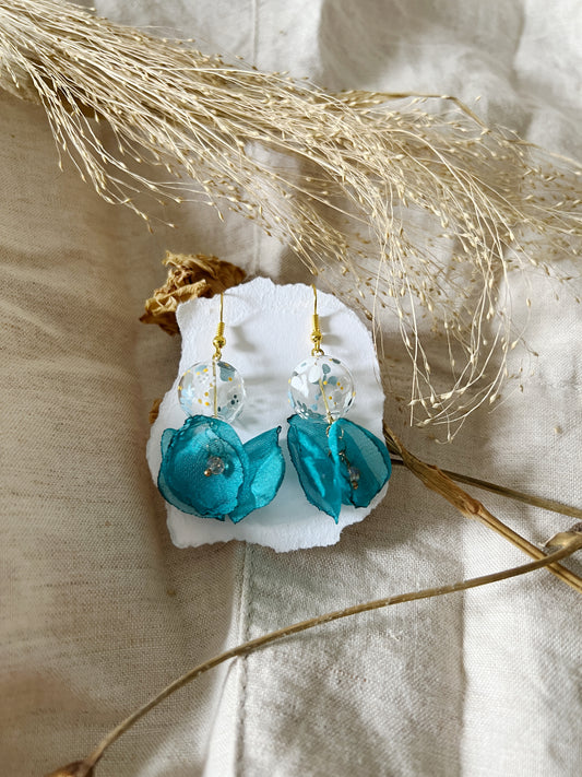 Cotton Floral Earrings (Fish Hook)