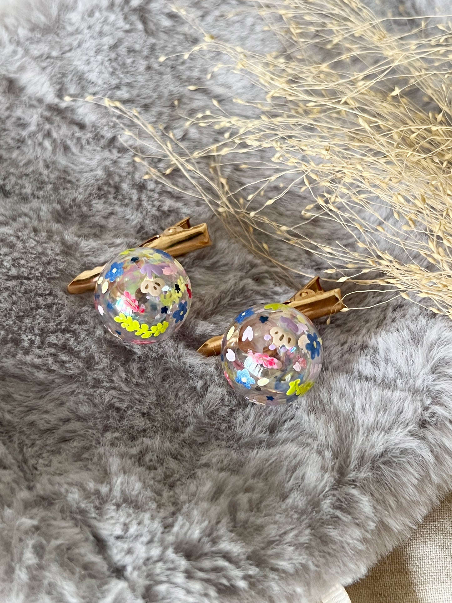 Bubble Gum Garden Hair clips