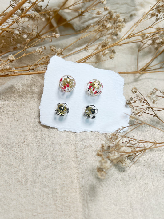 Golden Pastel Little Garden Studs - 2 pairs (a set)